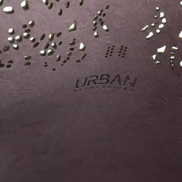 Vegan Leather Tote Urban Expressions Large Purple Light Moms Day Perforated - Picture 5 of 9